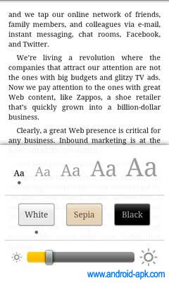 Kindle 字体大小, 背景颜色