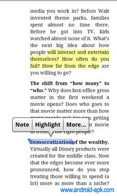 Amazon Kindle Highlight Note