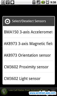 Visual Sensor 手机感应器 列表