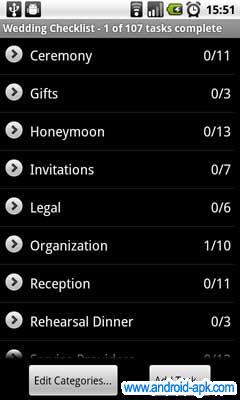 Wedding Checklist 婚礼清单 分类