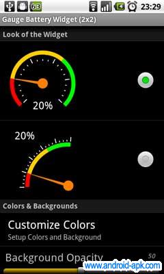guage battery widget 錶版電池 顏色設定