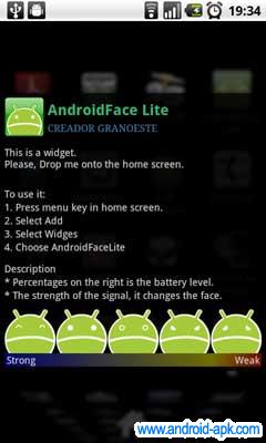 AndroidFace Lite 電池 接收訊號 Widget