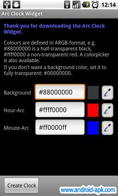 Arc Clock Widget 时钟设定