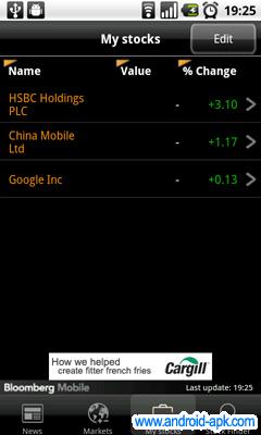 bloomberg My stocks 股票组合