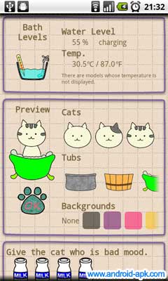 Bathing Cat 貓仔電池 Widget 設定