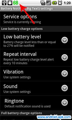 Battery Notifier 电池剩余量