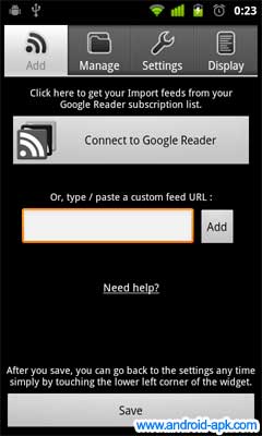 minimal reader feed settings