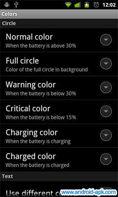 Circle Battery Widget 圓形電池小工具顏色