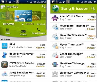 Sony Ericsson Market