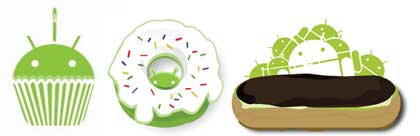 Android Cupcake Donut Eclair