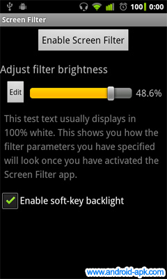 Screen Filter Shade Brightness