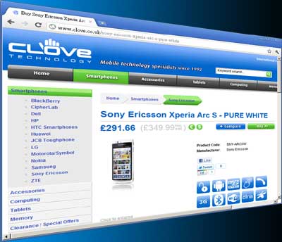 Clove Technology 开售 Xperia Arc S