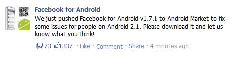 Facebook for Android v1.7.1