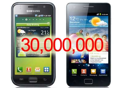 Samsung Galaxy S, Galaxy S II 銷售數字