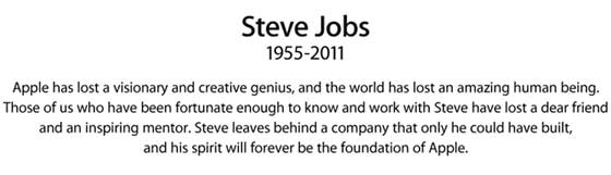 Steve Jobs Has Died Statement