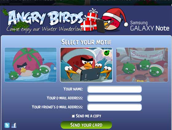 Angry Birds 愤怒鸟 圣诞 Xmas 电子咭