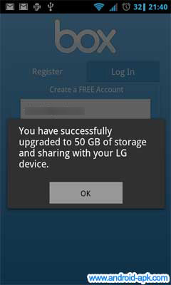 LG 50GB Box.net Cloud Storage