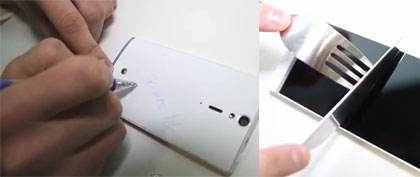 Sony Xperia S Anti-satin 防刮防劃測試