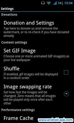 AnimGIF Live Wallpaper 設定