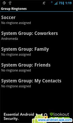 Group Ringtones 群組鈴聲