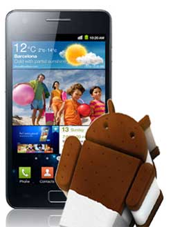 Galaxy S II Android 4.0 Ice Cream Sandwich 升級