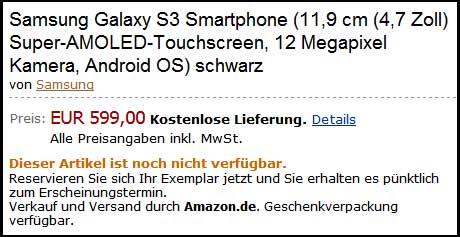 Galaxy S III Amazon.de