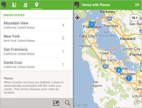 Evernote Places