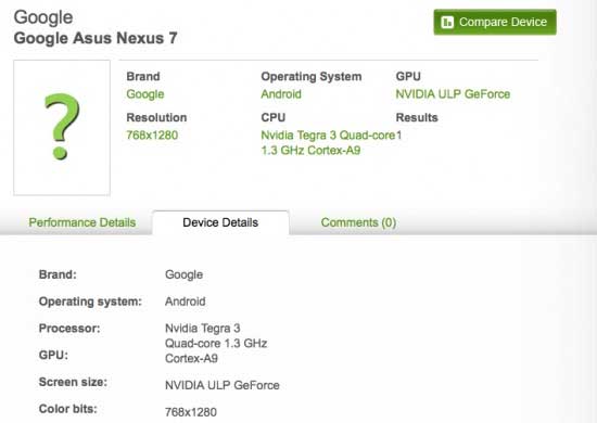 Google Asus Nexus 7 平板