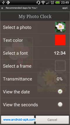 My Photo Clock 相片时钟 Widget 设定