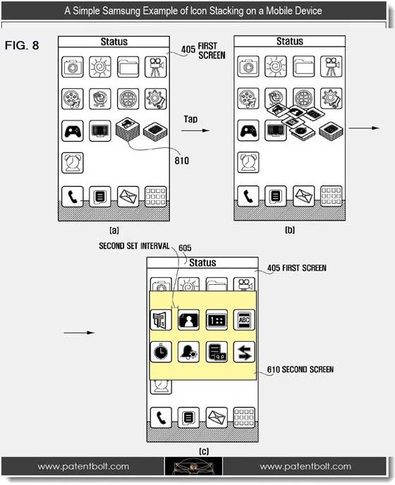 Samsung UI Folder Stack Patent