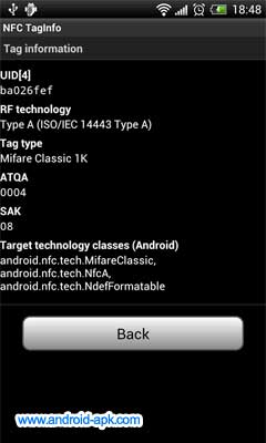 Tagsfordroid Mifare Classic 1K