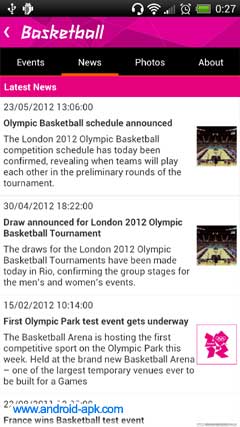 2012 伦敦奥运 比赛项目