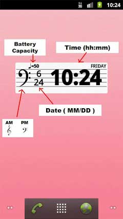 五线谱时钟 Musical Clock Widget