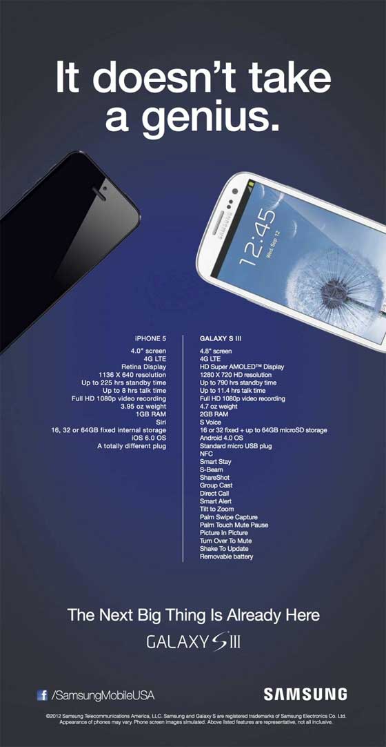 Samsung Galaxy S III vs iPhone 5