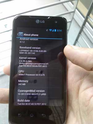 LG Optimus 2X CM10 CyanogenMod