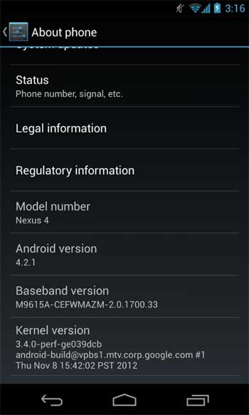 Android 4.2.1 Update