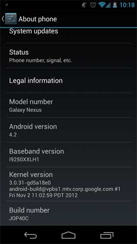Galaxy Nexus Android 4.2 OTA