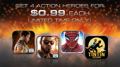 Gameloft 減價, Spiderman, Gangstar Rio, BackStab, TinTin 只售 HK$8