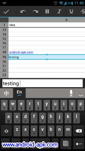 Google Drive App 编辑试算表 Spreadsheet