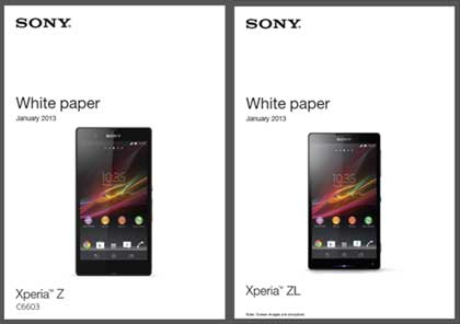 Sony Xperia Z , Xperia ZL White Paper