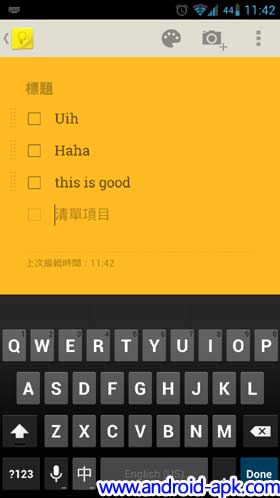 Google Keep Check list