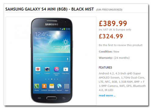 Galaxy S4 Mini Price