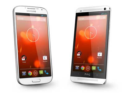 Google Edition Galaxy S4, HTC One