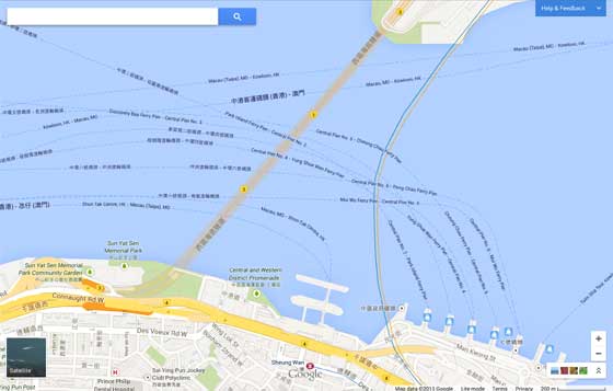Google Maps HK Ferry Route