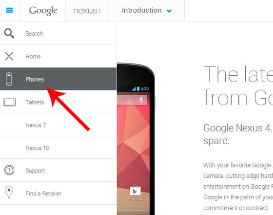 Google Nexus Website