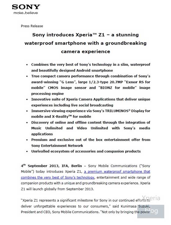 Sony Xperia Z1