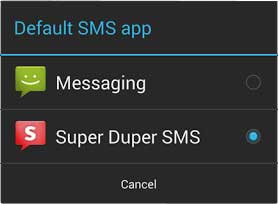 Android 4.4 Default SMS
