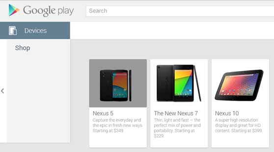 Google Nexus 5 Play Store