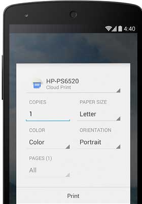 android 4.4 Printing