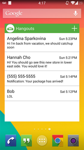 Hangouts Widget